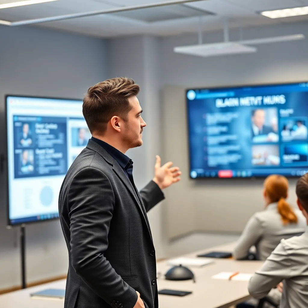 Nederlandse professional die een digitale presentatie geeft