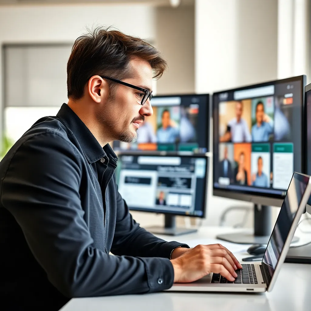 Professional die digitale vaardigheden implementeert in teamomgeving